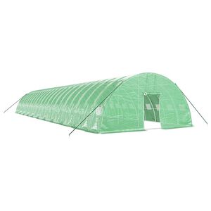 vidaXL V&auml;xthus med st&aring;lram gr&ouml;n 132 m&sup2; 22x6x2,85 m