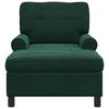 vidaXL Chaise Lounge med kudde M&ouml;rkgr&ouml;n 91 x 157 x 91 cm Sammet