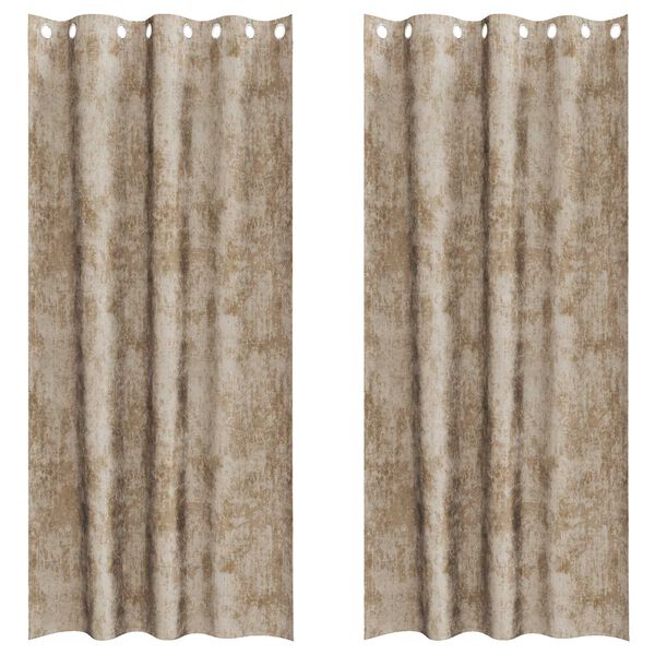 vidaXL Sammetsgardiner 2 pcs champagne 225 x 140 cm Sammet