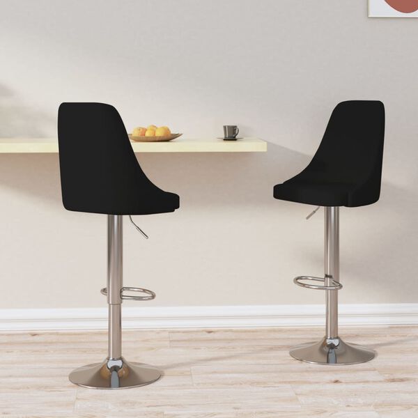 vidaXL Barstolar 2 st svart tyg
