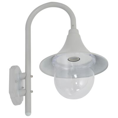 vidaXL Vägglampa för trädgård E27 42 cm aluminium vit