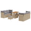 vidaXL Tr&auml;dg&aring;rdsoffset 9 st Beige konstrotting