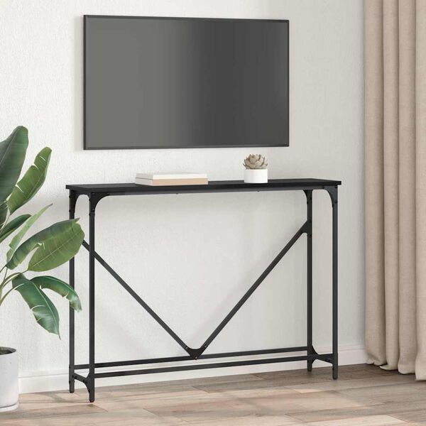 vidaXL Konsolbord Svart Ek 102 x 23 x 75 cm Konstruerat tr&auml;