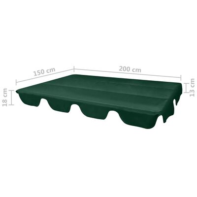 vidaXL Reservtak för hammock grön 226x186 cm