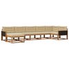 vidaXL Utomhussoffset med kudde 7 pcs Naturlig och Beige