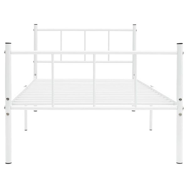 vidaXL S&auml;ngram utan madrass vit metall 90x200 cm