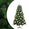 vidaXL Konstgjord julgran med julkulor 120 cm 150 LED-lampor Varmvit
