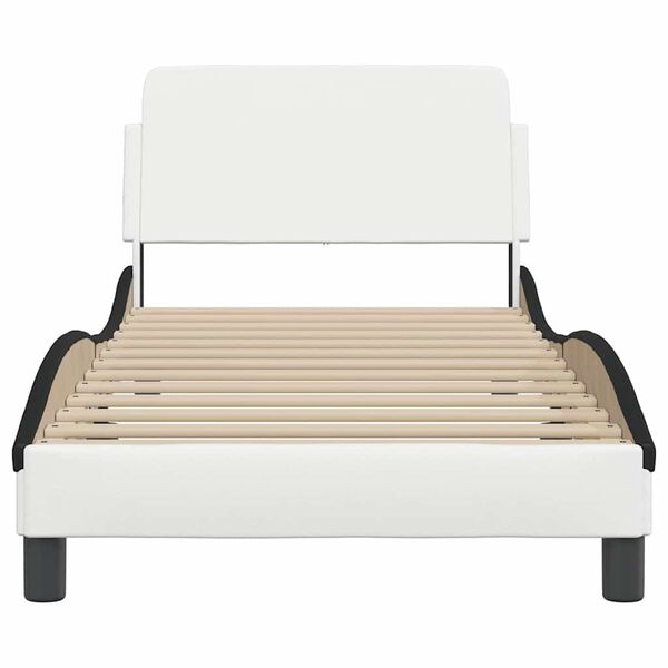 vidaXL Bed Frame "Dover" White&Black 80x200 cm Faux Leather