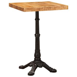 vidaXL Bistrobord 50 x 50 x 76 cm Massivt mangotr&auml; Brun Fyrkantig