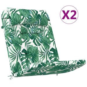 vidaXL Stolkuddar L&ouml;v 2 pcs Bladm&ouml;nster 58 x 77 x 4,5 cm Oxford Tyg