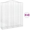 vidaXL Gabioner b&aring;gformade 10 st 200x50x220/240 cm galvaniserat j&auml;rn