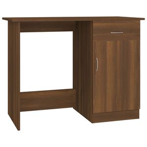 vidaXL Skrivbord brun ek 100x50x76 cm konstruerat tr&auml;
