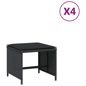 vidaXL Tr&auml;dg&aring;rdspallar med dynor 4 st svart 40x40x35 cm konstrotting