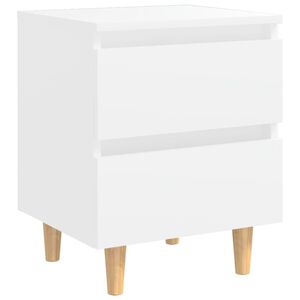vidaXL S&auml;ngbord med massiva furuben vit 40x35x50 cm