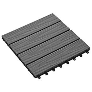 vidaXL Terrassplattor 3D-design 11 st Gr&aring; 30 x 30 cm WPC