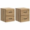 vidaXL V&auml;ggmonterat S&auml;ngbord 2 pcs Artisan-ek 34,5 x 33 x 40 cm