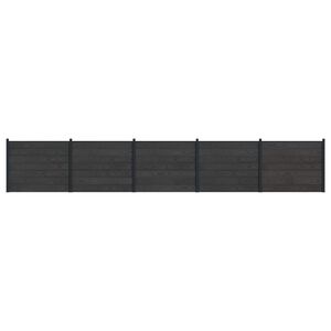 vidaXL St&auml;ngselpanel 5 pcs WPC och aluminium Svart