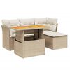 vidaXL Soffgrupp f&ouml;r tr&auml;dg&aring;rden med dynor 6 delar beige konstrotting