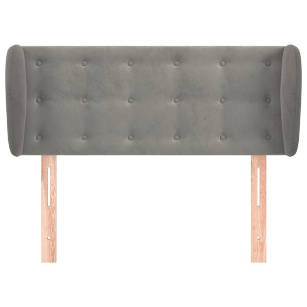 vidaXL Sänggavel med kanter ljusgrå 83x23x78/88 cm sammet