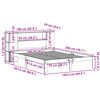 vidaXL Säng med bokhylla utan madrass 160x200cm massiv furu