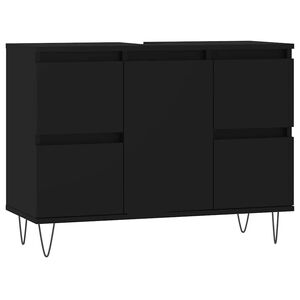 vidaXL Badrumssk&aring;p svart 80x33x60 cm konstruerat tr&auml;