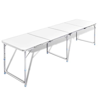 Hopfällbart campingbord med justerbar höjd Aluminium 240 x 60 cm
