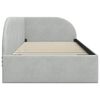 vidaXL Hörn Sängram med huvudgavel Ljusgrå 90 cm x 190 cm Sammet