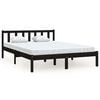vidaXL S&auml;ngram svart massiv furu 135x190 cm