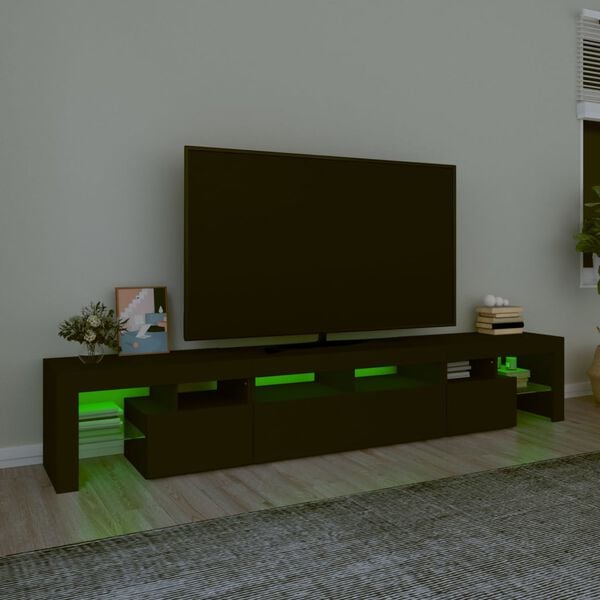 vidaXL Tv-b&auml;nk med LED-belysning svart 230x36,5x40 cm