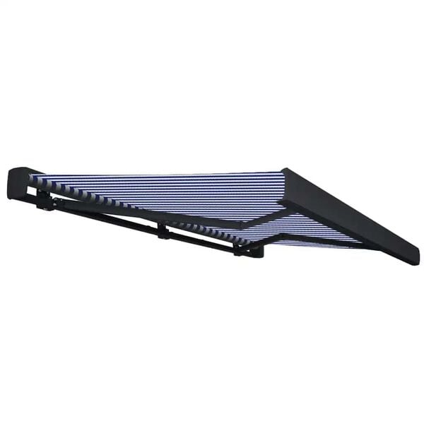 vidaXL Markis motoriserad 350x250 cm blå och vit