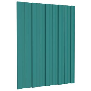 vidaXL Takpanel 12 pcs Gr&ouml;n 60 x 45 cm Galvaniserat st&aring;l
