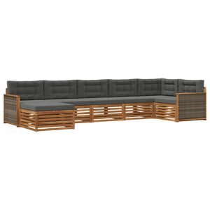 vidaXL Utomhussoffset med kudde 7 pcs Naturlig och Antracit