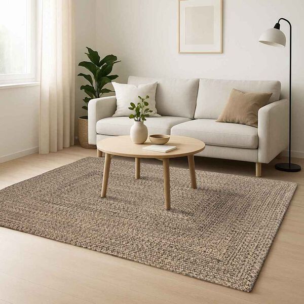 vidaXL Omr&aring;desmattor Rektangul&auml;r Naturlig och svart 200 x 290 cm Jute