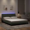vidaXL Bed Frame with LED without Mattress "Hanko" Light Grey 160x200 cm Velvet