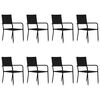 vidaXL Matgrupp f&ouml;r tr&auml;dg&aring;rden 9 delar svart