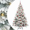 vidaXL Konstgjord julgran med 300 LED-lampor Vit 180 cm PE och PVC