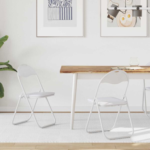 vidaXL F&auml;llstol 2 pcs Vitt och Gr&aring;tt 48 x 43,5 x 81 cm Konstl&auml;der