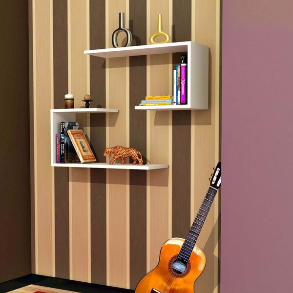 Homemania V&auml;gghyllor J2 60x20x27 cm vit