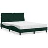 vidaXL Bed with Mattress Dark Green 140x190 cm Velvet