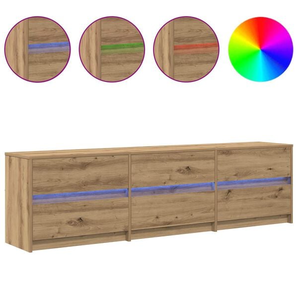 vidaXL TV Enheter 2 pcs Artisan Ek 180 x 34 x 50 cm Konstruerat tr&auml;