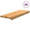 vidaXL Trappstegsmattor 8 pcs ljusbrun 70x25x2 cm massiv ek