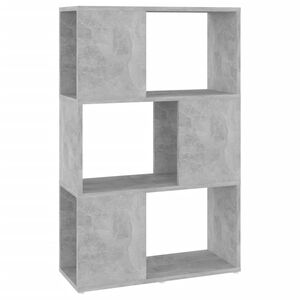 vidaXL Bokhylla/Rumsavdelare betonggr&aring; 60x24x94 cm konstruerat tr&auml;