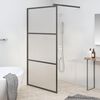 vidaXL Duschv&auml;gg 100x195 cm halvfrostat ESG-glas svart