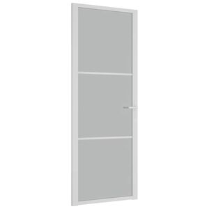 vidaXL Innerd&ouml;rr 76x201,5 cm vit matt glas och aluminium