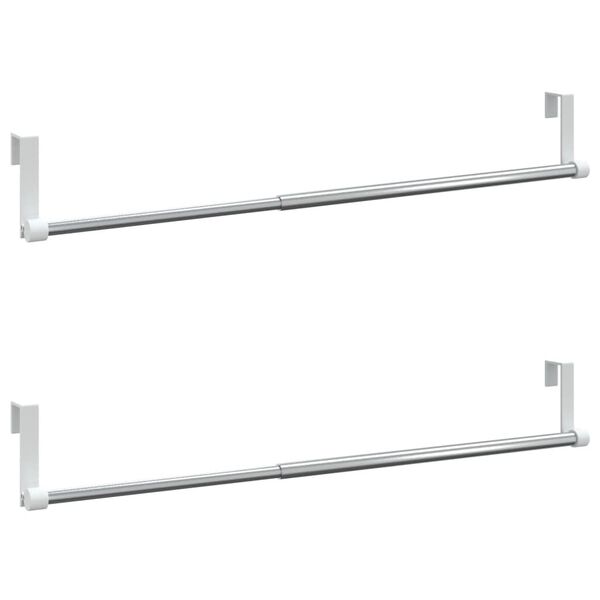 vidaXL Gardinskenor 2 st vit och silver 40-60 cm aluminium