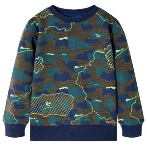 vidaXL Tr&ouml;ja f&ouml;r barn m&ouml;rk khaki melange 128