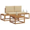 vidaXL Utomhussoffset 3 pcs Naturf&auml;rg Massivt akaciatr&auml; och polyester