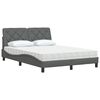 vidaXL Bed with Mattress Dark Grey 140x190 cm Fabric