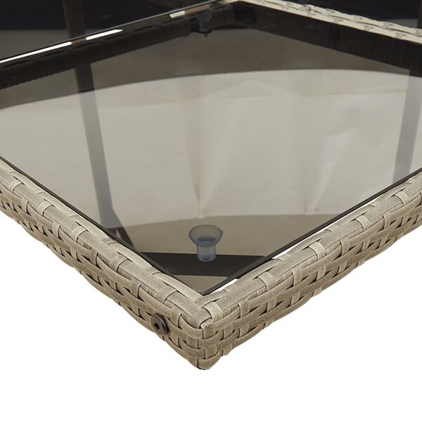 vidaXL Matgrupp f&ouml;r tr&auml;dg&aring;rden med dynor 9 delar gr&aring; konstrotting