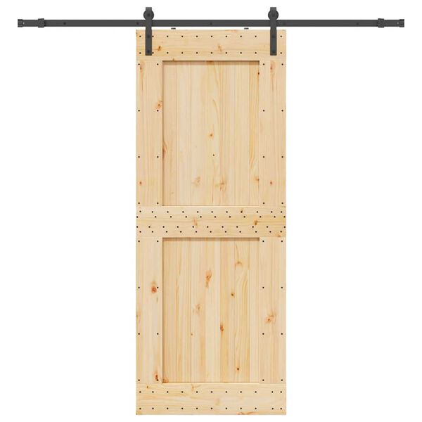 vidaXL Skjutd&ouml;rr med beslag 90x210 cm massiv furu